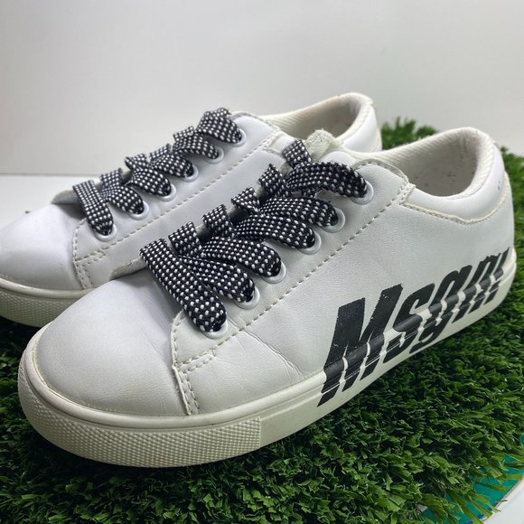 MSGM Kids Unisex White & Black Logo Trainers Kid's 32 - Picture 2 of 8